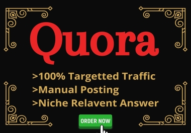 I'll provide you 10 HQ Quora answer posting with high authority back-link's