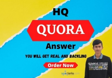 Posting 5 HQ Quora Answer with your Keyword & URL