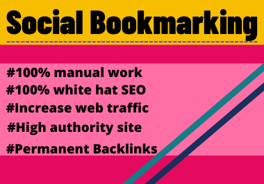 30 Social Bookmarks High Authority Permanent dofollow backlinks unique link building
