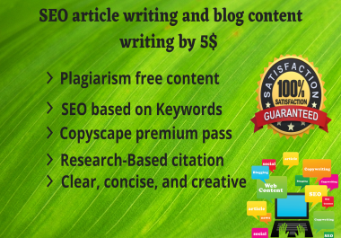 I will be your SEO article writer and blog content writer.