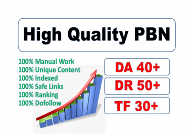 I will do post 10 high quality pbn links with high DR,  da pa,  tf cf