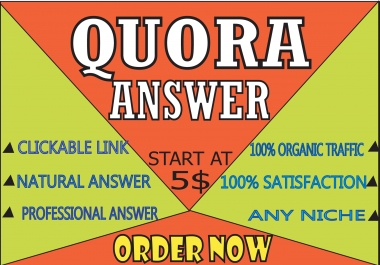 I will provide 15 Quora answer with backlink