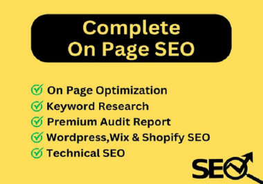 I Will Do Complete On Page SEO Optimization For Google Top Ranking