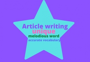 1000 words unique article writing.