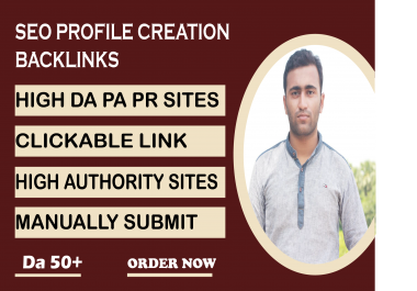 I will do creat high quality profile backlinks for manual SEO link building