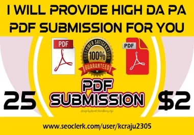 25 HQ PDF Submission Do Follow Backlinks with High DA/PA & TF/CF