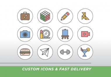 I will design a custom icon set for your website or app