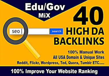 I will top 40 usa pr9, edu dofollow seo backlinks service link building