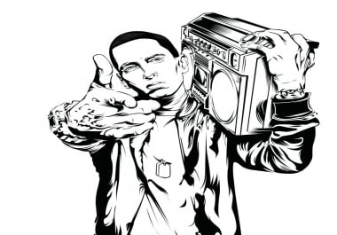 I will create an high detailed black and white line art