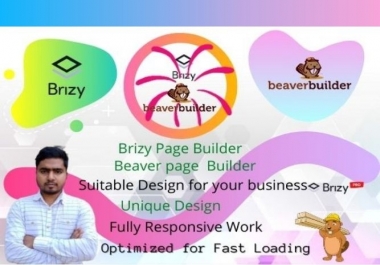 Build modern responsive wordpress website using brizy builder or beaver builder