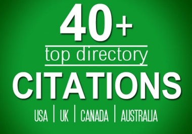 I will build 40 directory citations for usa,  uk,  canada local listing business