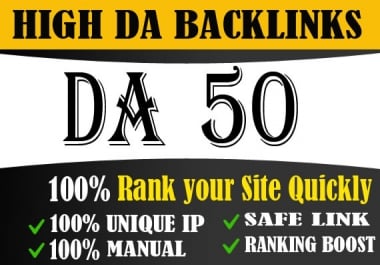 I will create powerful high da dofollow backlinks for off page seo