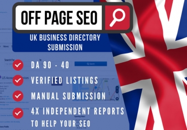 I will add your business to 90 uk directories,  top quality uk link building