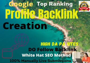 I will do white hat SEO 80 high DA profile backlinks manually for SEO ranking.