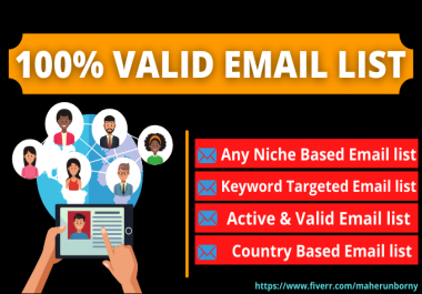 Provide 5k targeted Email list for preferred Niche and Location