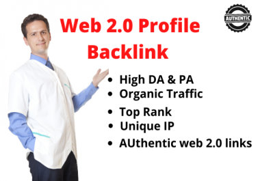 Get your50+ high DA and PA SEO friendly WEB 2.0 profile backlinks