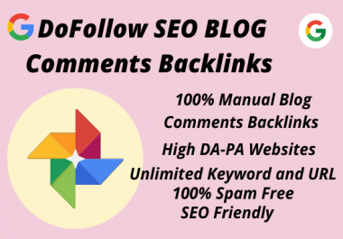 I will do 50 SEO Blog Comment manual DoFollow backlinks on high-quality DA and PA authority websites