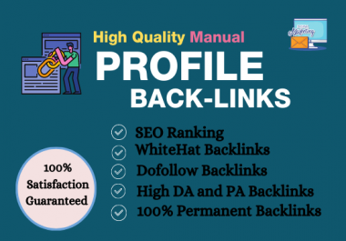 Do 50 high da profile authority backlinks for Land your website on Google 1st page