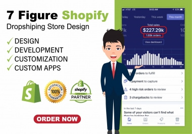 I will make 7 figure shopify store or shopify dropshipping website