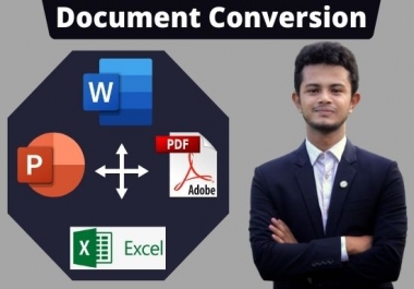 I will do all kinds of data entry,  convert pdf to word or any other editable format