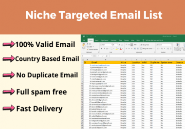 I will find 7k niche targeted active verified email list