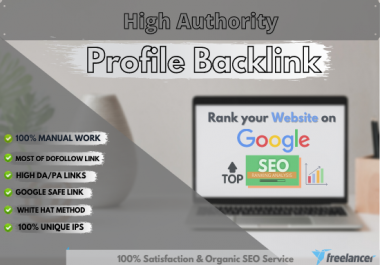 I will do 70 high domain authority SEO dofollow profile backlinks