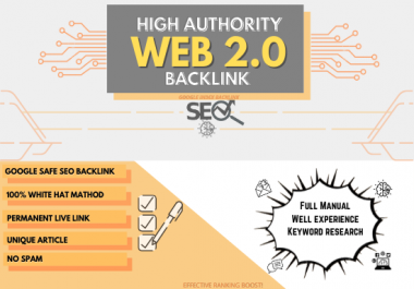 I manually create 50 High Authority Web 2.0 backlink