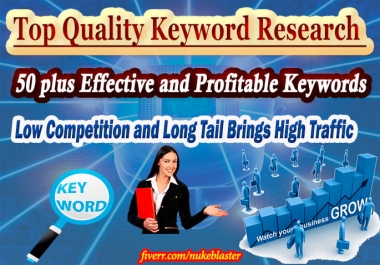 I will find best 50 low competition keywords for easy ranking