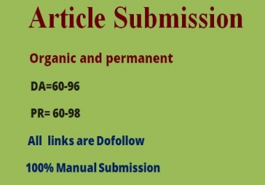 10 article submission backlink as link building on off page seo in high authority sites