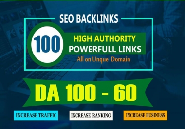 I will build 100 unique domain SEO backlinks on tf100 da100 sites