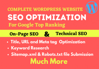 Complete on page SEO optimization for wordpress website