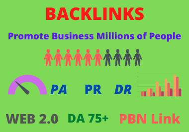 I will provide High Authority DA 75+ SEO Do follow Backlinks,  Link Building