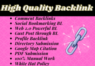 High Quality backlink Service Create for 20 links