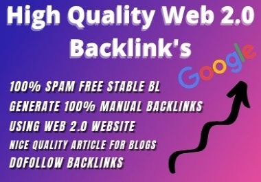 web 2.0 dofollow 20 backlinks create manually using blog,  Article writing
