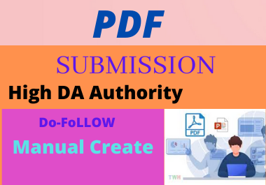 20 PDF submission high authority permanent backlinks manually creation website