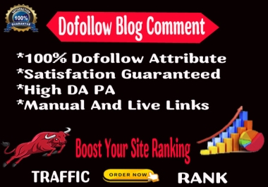 Manually 150 Dofollow Blog Comments Backlinks On High DA PA