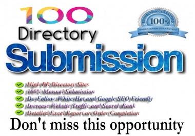 Provide 100 Dofollow Directory Submission Backlinks