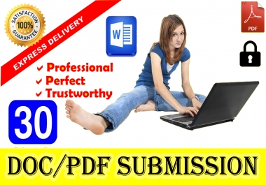 I will do Manually 30 Doc PDF submission with high authority SEO backlinks