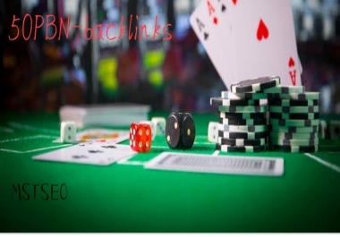 Get 50 permanent PBN-backlinks for Casino, Poker & Gambling