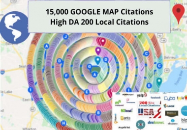 200 live local citations and 15000 google map citations