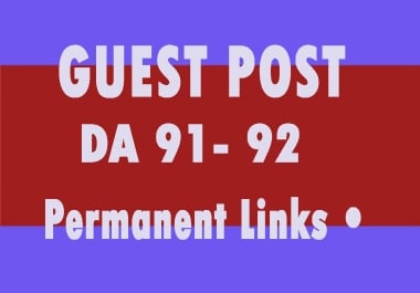 i will provide dofollow guest posting on 5 different high authority sites DA 90 up