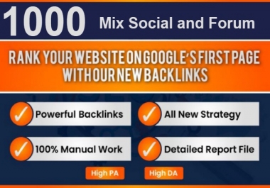 I will create 1000 Social Network Profile Backlink with mix profile and forum links