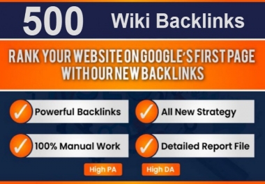 I will provide 1000 Wiki Do-follow comment Backlinks Mix Profile and Article