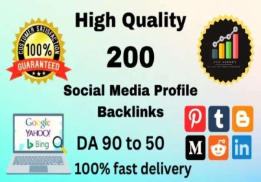 200 High Quality Social networks profiles backlinks
