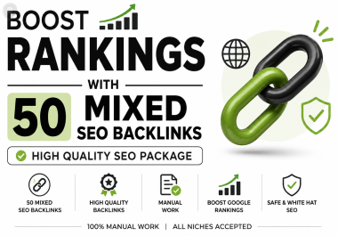 Boost Rankings with 50 Mixed SEO Backlinks High Quality SEO Package