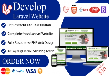 We will be your laravel developer to design and develop php laravel website.