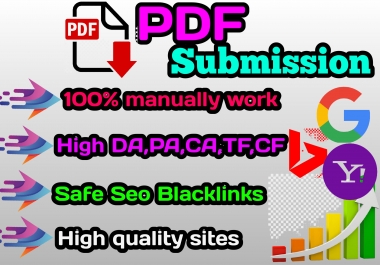 I will create manually 30 PDF/article to top document submission sites for top ranking