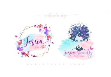 I will design an elegant and feminine watercolor logo