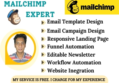 I will do mailchimp email marketing campaign and design landing page or newsletter automation expert