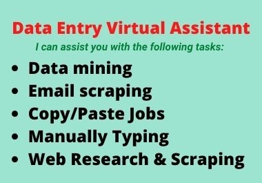 I will collect email lists address,  excel data entry,  data mining,  scraping,  virtual assistant